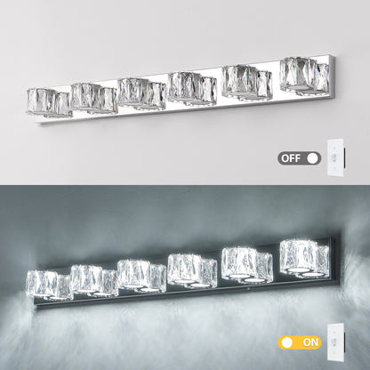 41" 6-Light Chrome Crystal Vanity Wall Light - view 6