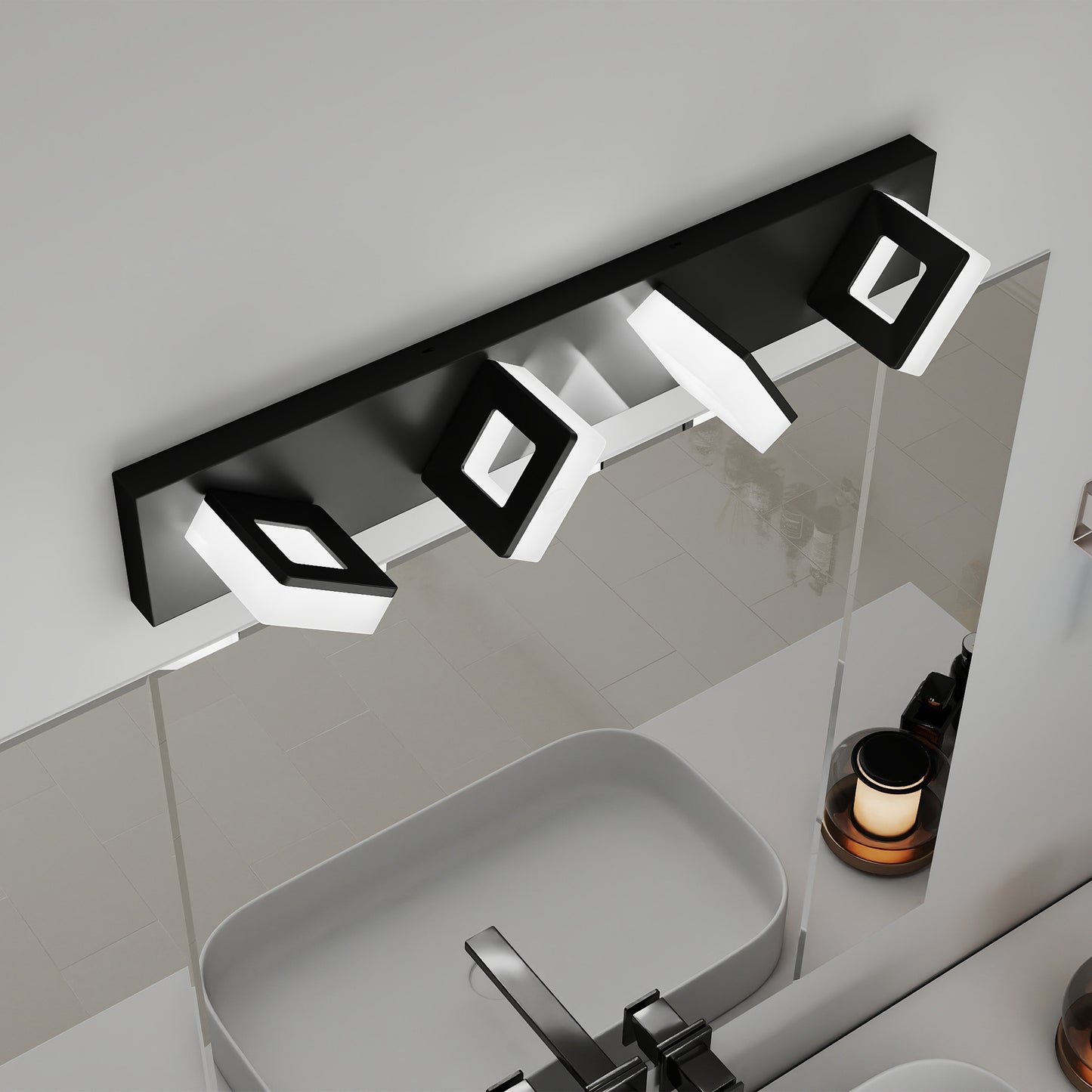 25" 4-Light Matte Black LED Vanity Light - view 2