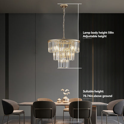 20" 7-Light Gold 3-Tier Crystal Chandelier - view 7