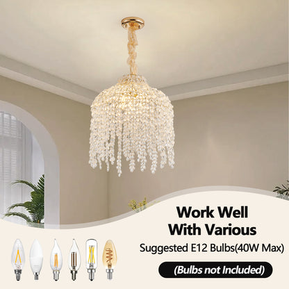 16" 5-Light Gold Waterfall Crystal Chandelier - view 6