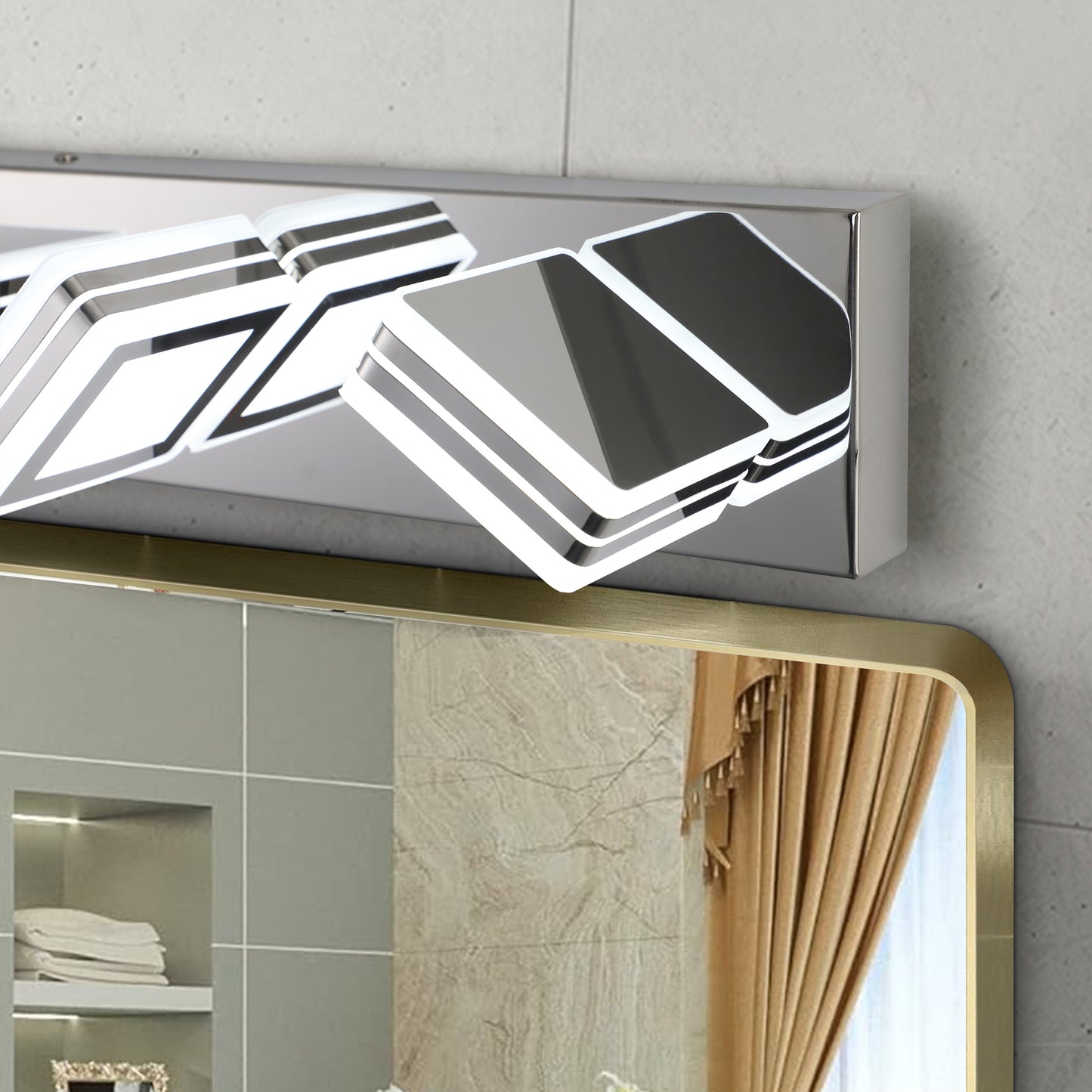 45" 7-Light Chrome LED Vanity Light with Acrylic Shades - view 6