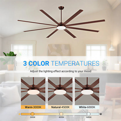 96" Coffee Industrial Ceiling Fan with Remote - view 7