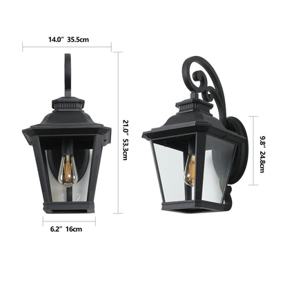 14" Black Vintage Outdoor Wall Lantern, Set of 2 - view 8