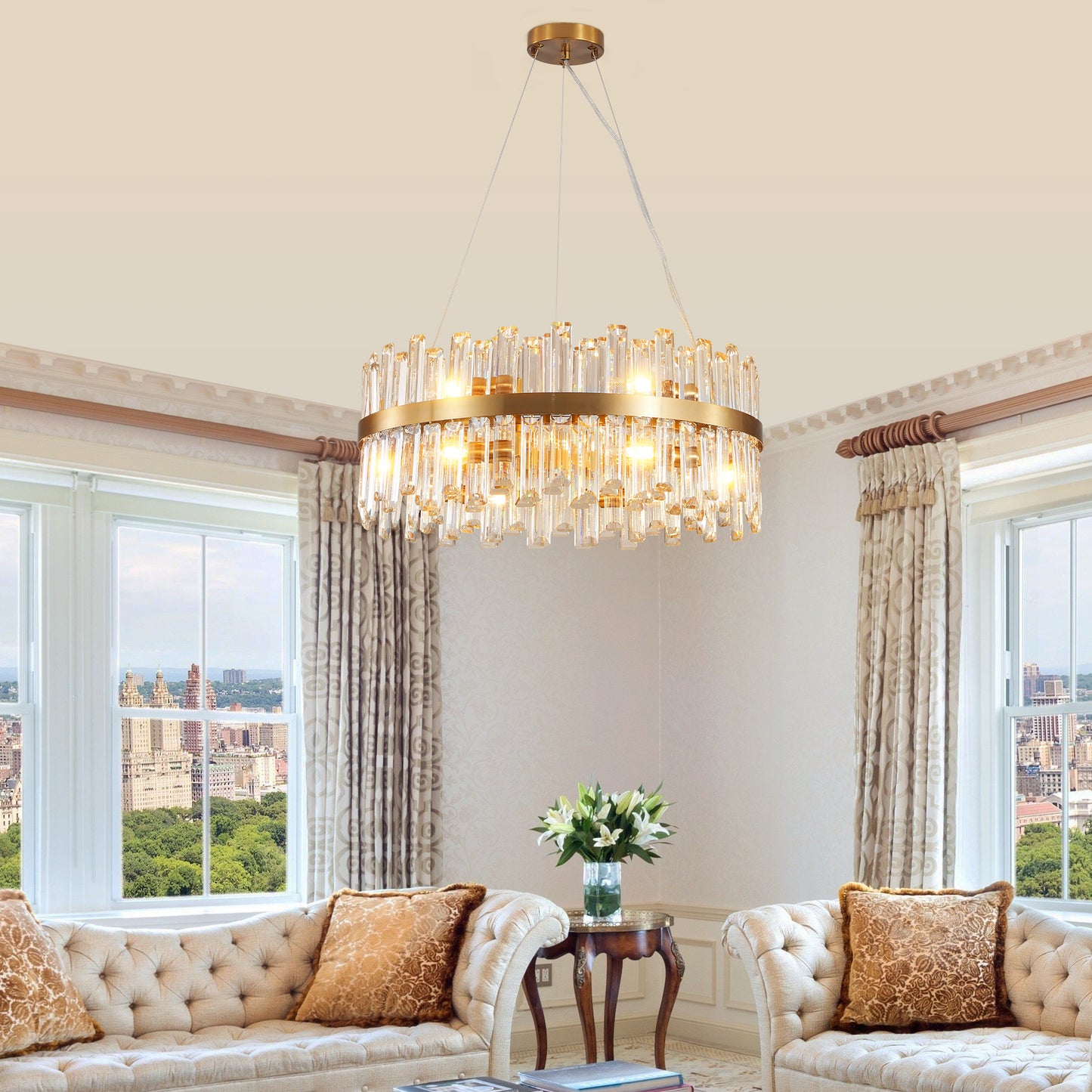 23.6" Modern Gold Crystal Chandelier - view 4