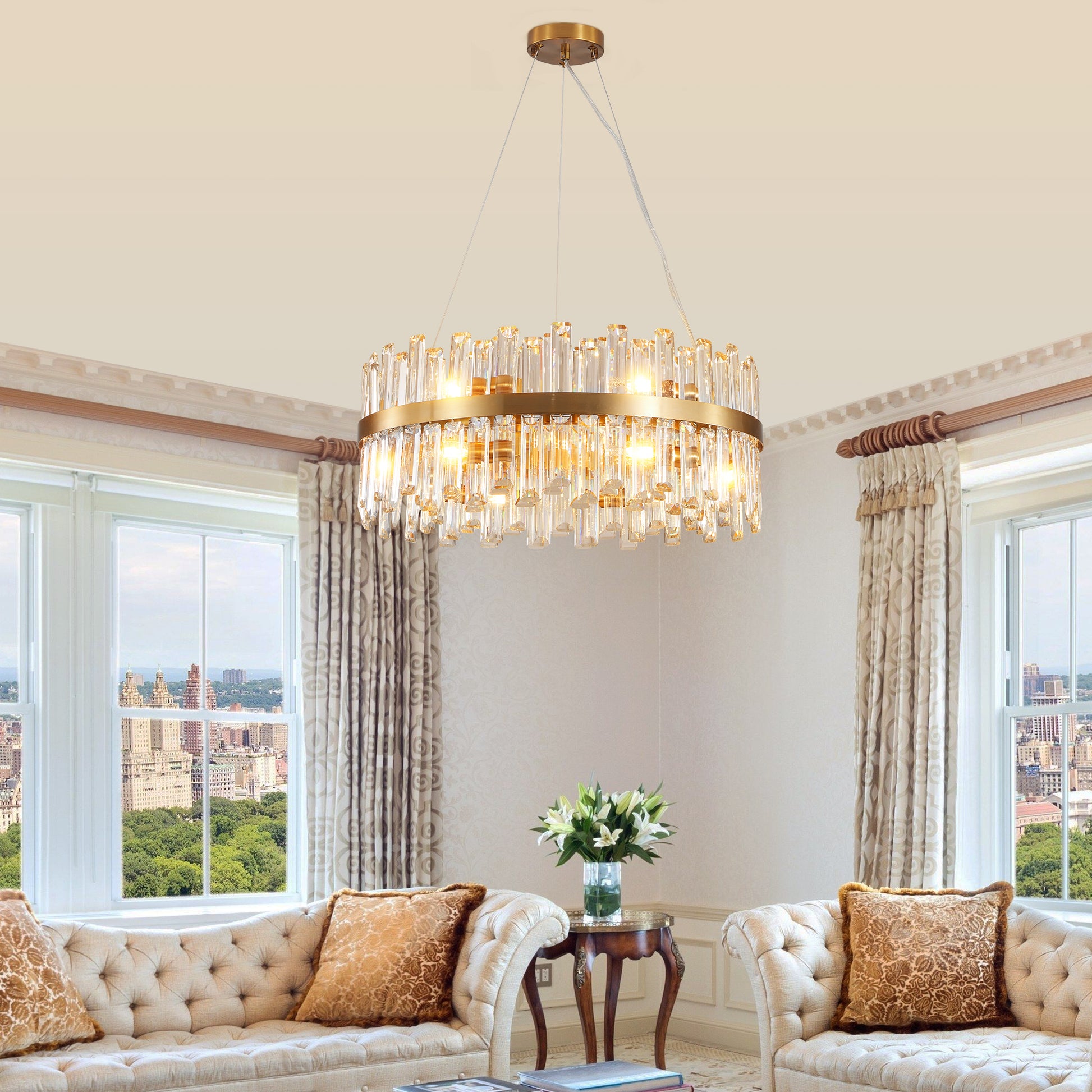 23.6" Modern Gold Crystal Chandelier - view 4