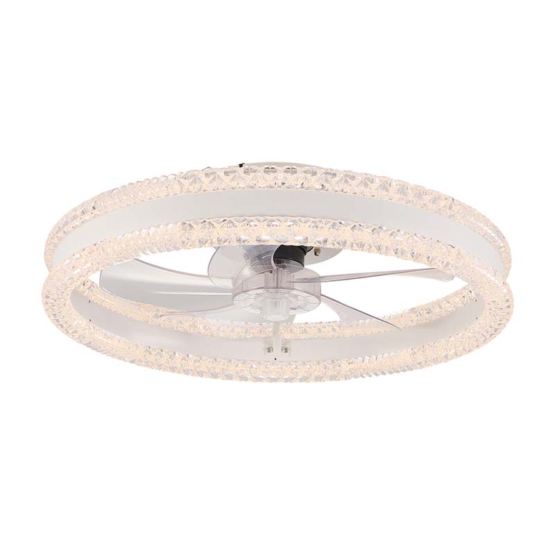 20" White Double Ring Ceiling Fan with Dimmable LED - view 9