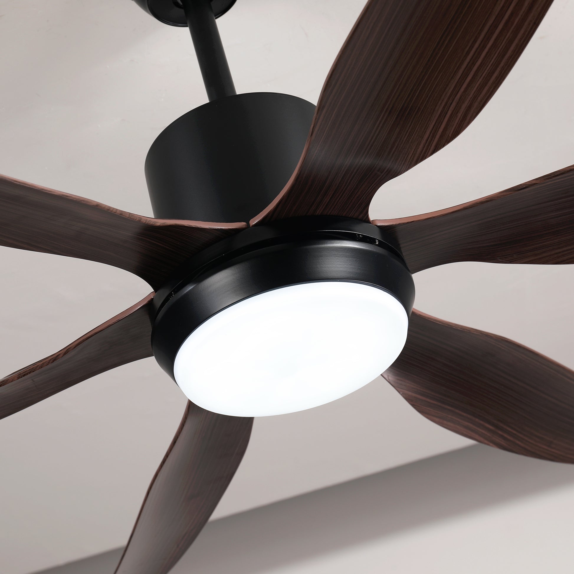 56" Matte Black 6-Blade Ceiling Fan with Remote - view 17