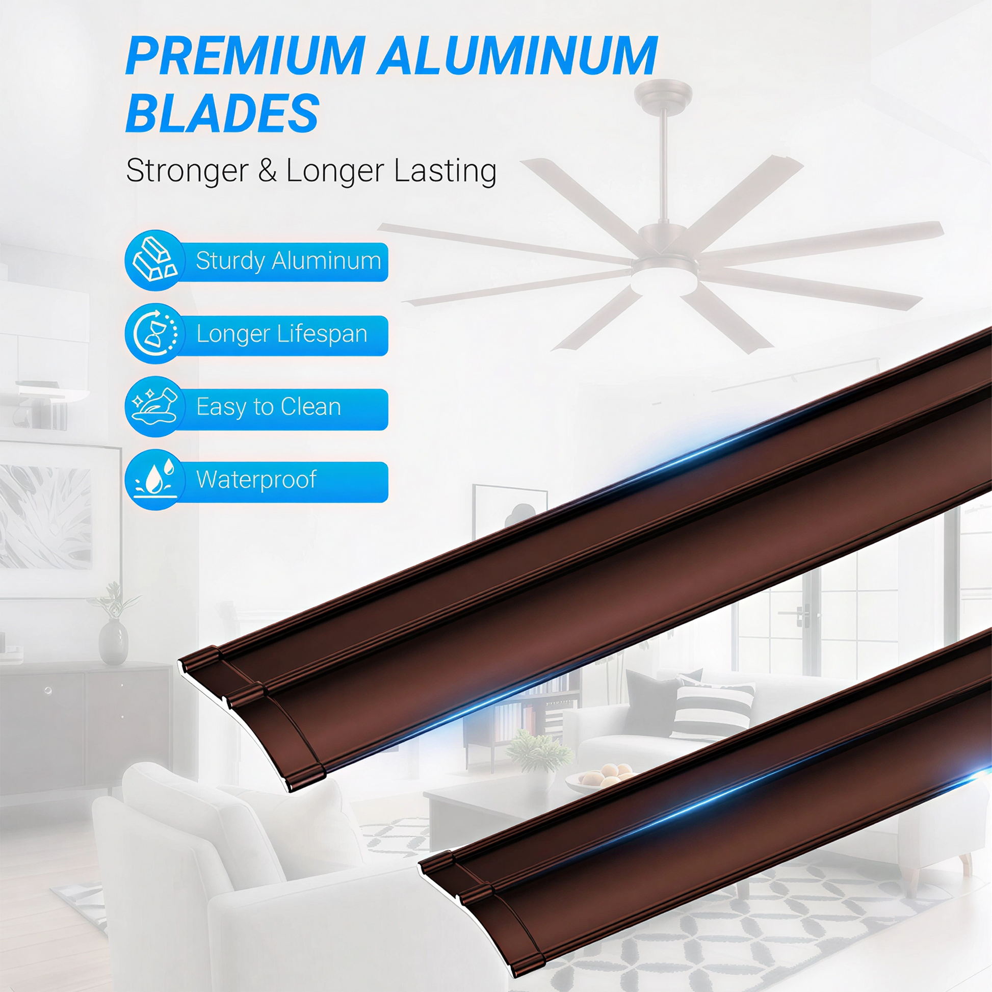 72" Industrial Coffee Ceiling Fan with Remote - view 7