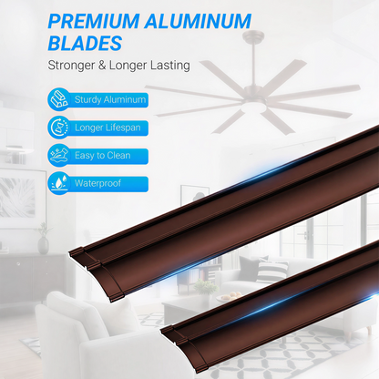 72" Industrial Coffee Ceiling Fan with Remote - view 7