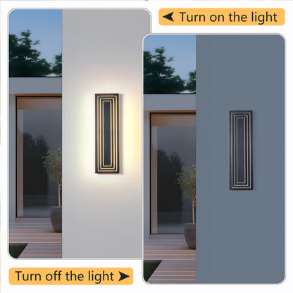 23.6" Black LED Outdoor Wall Light, Set of 2 - view 4
