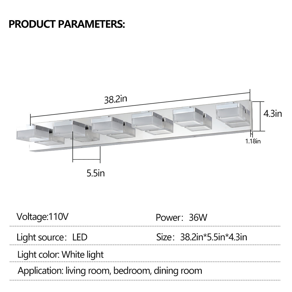 Modern 6-Light Chrome LED Vanity Light - view 9