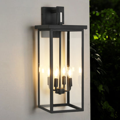 26"H Black Outdoor Wall Lantern with Clear Glass - view 4