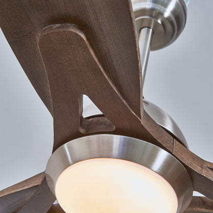 52" Nickel & Wood Reversible Ceiling Fan with Light - view 17