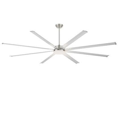96" Silver Industrial Ceiling Fan with Light & Remote - view 20