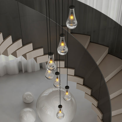 7-Light Black Adjustable Pendant Chandelier - view 5