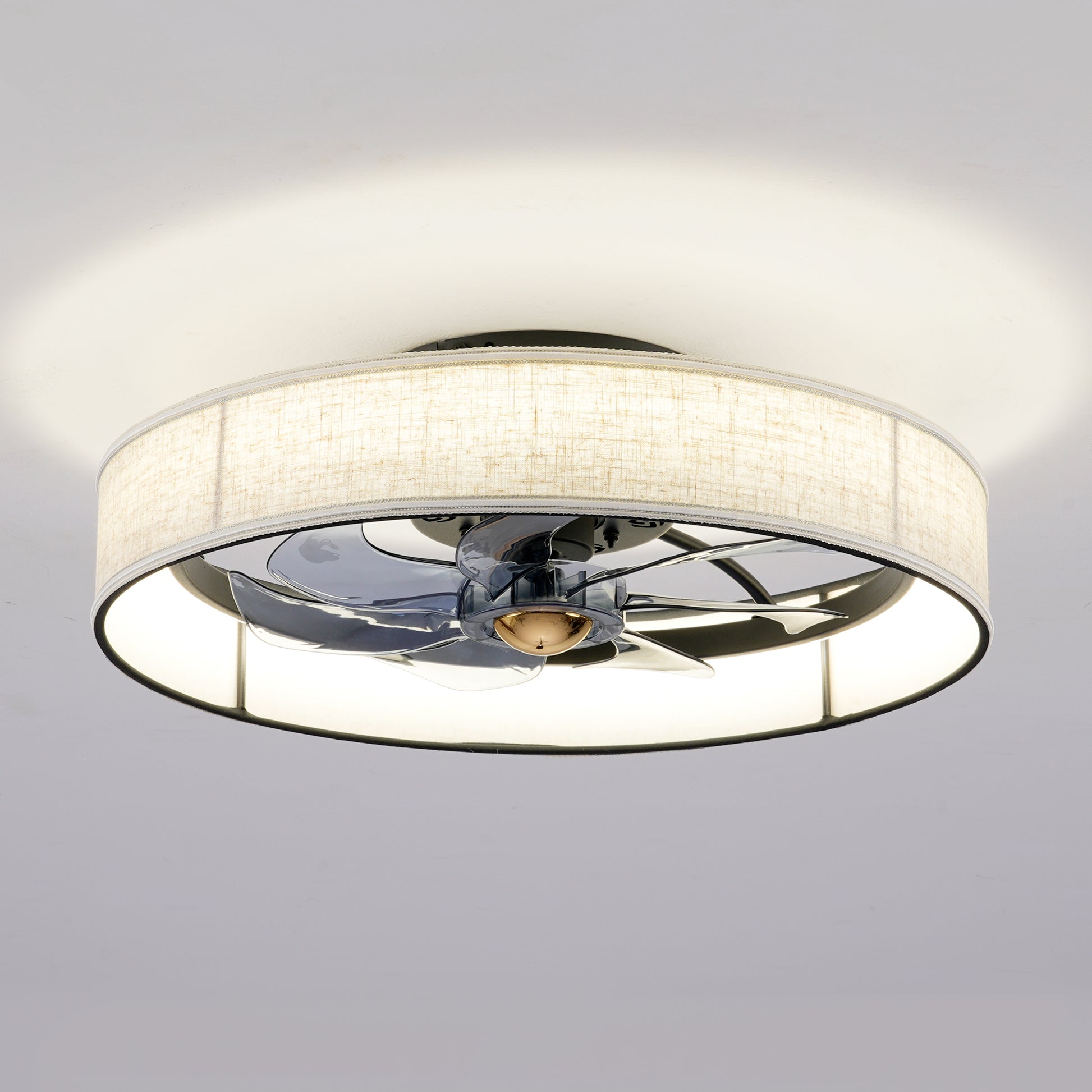 20" Matte Black Fabric Farmhouse Ceiling Fan with Remote - view 20