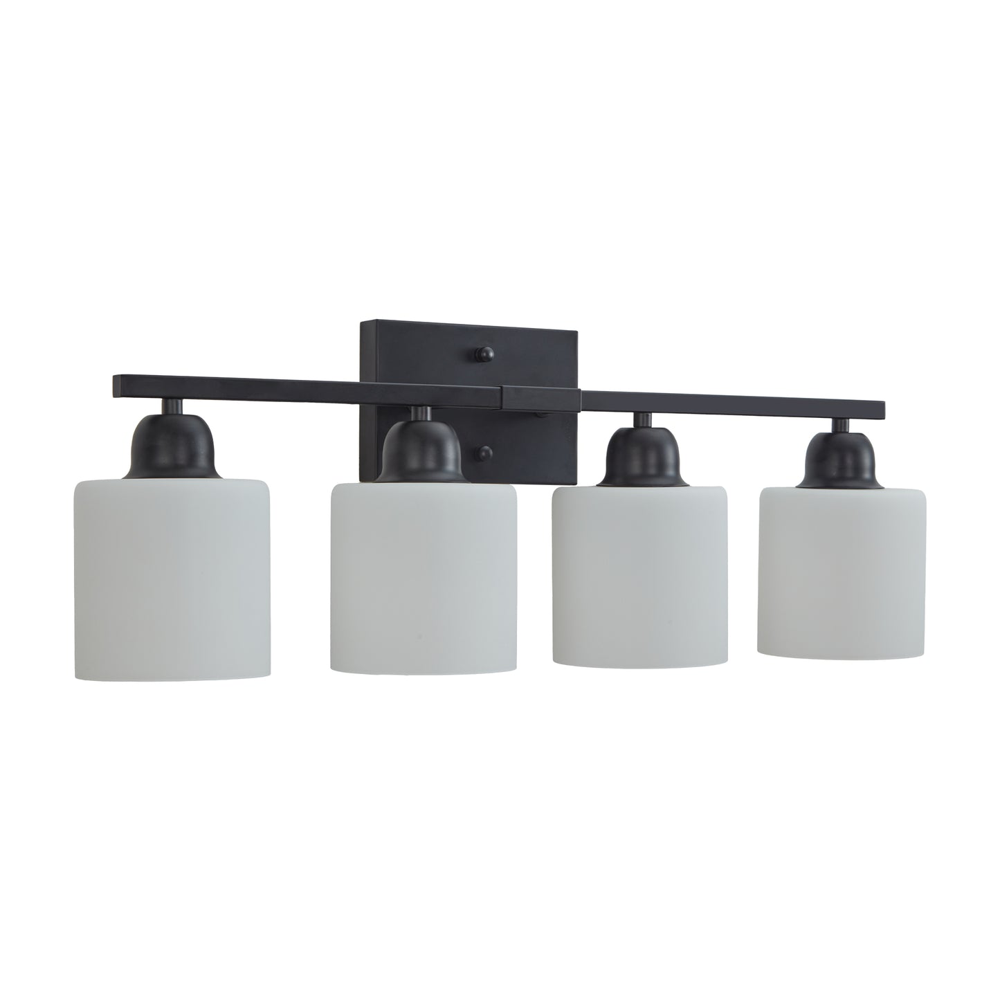 4-Light Black Vanity Wall Light with Frosted Glass - view 9
