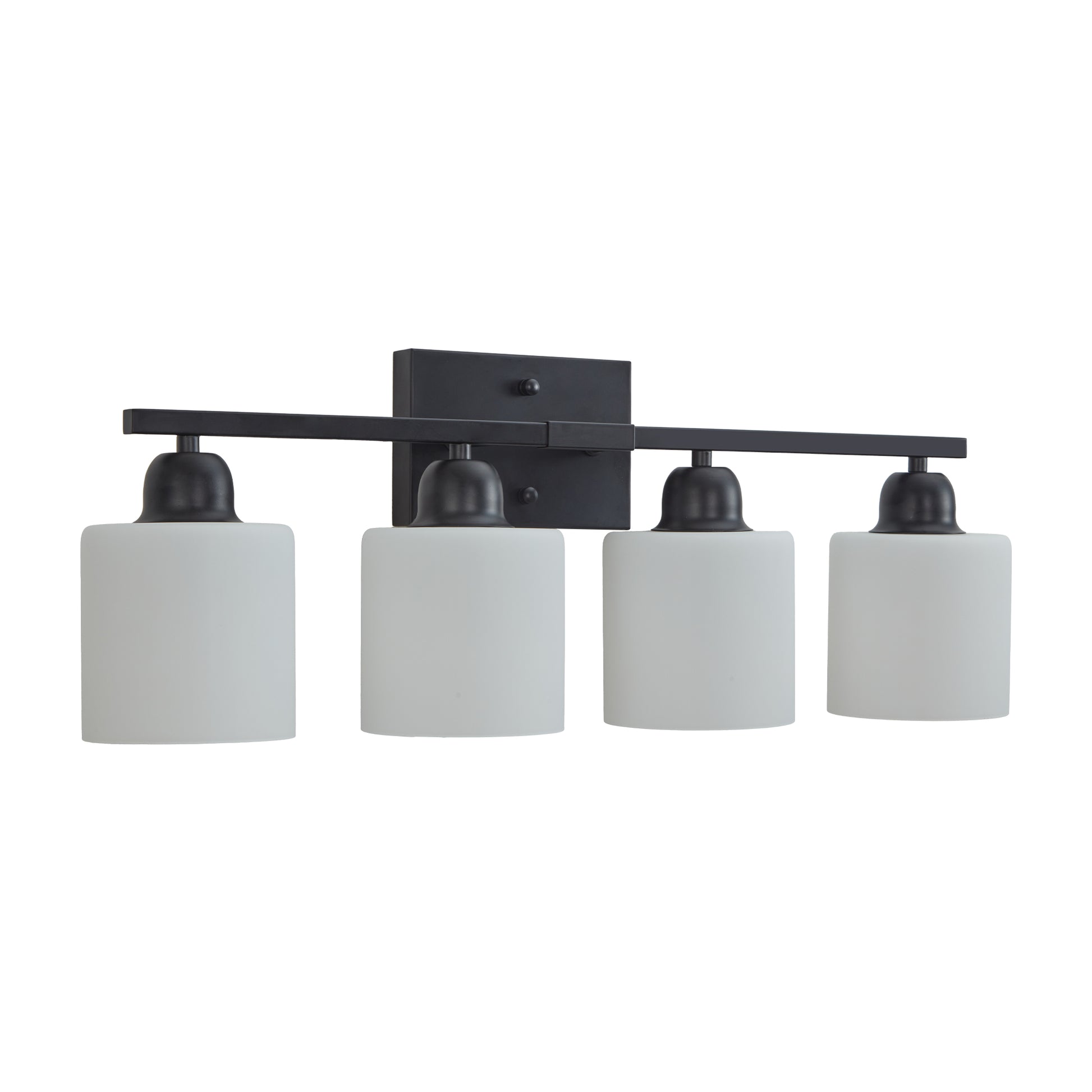 4-Light Black Vanity Wall Light with Frosted Glass - view 9