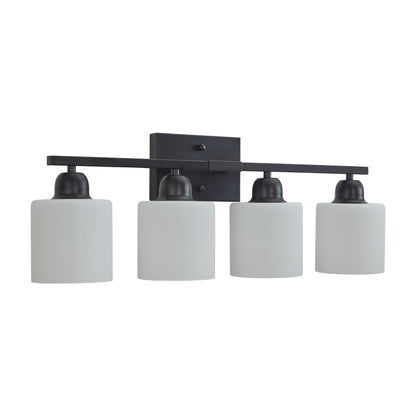 4-Light Black Vanity Wall Light with Frosted Glass - view 9