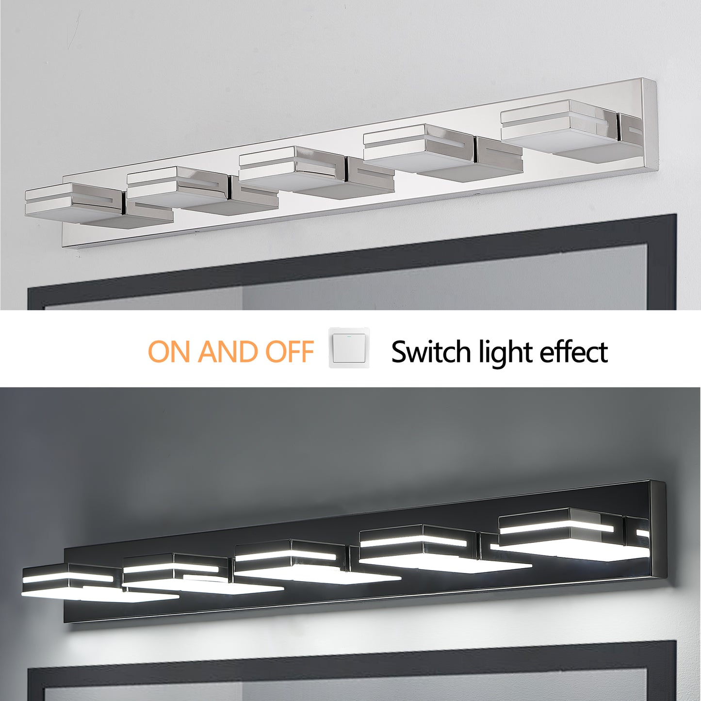 Modern 5-Light Chrome LED Vanity Light - view 7