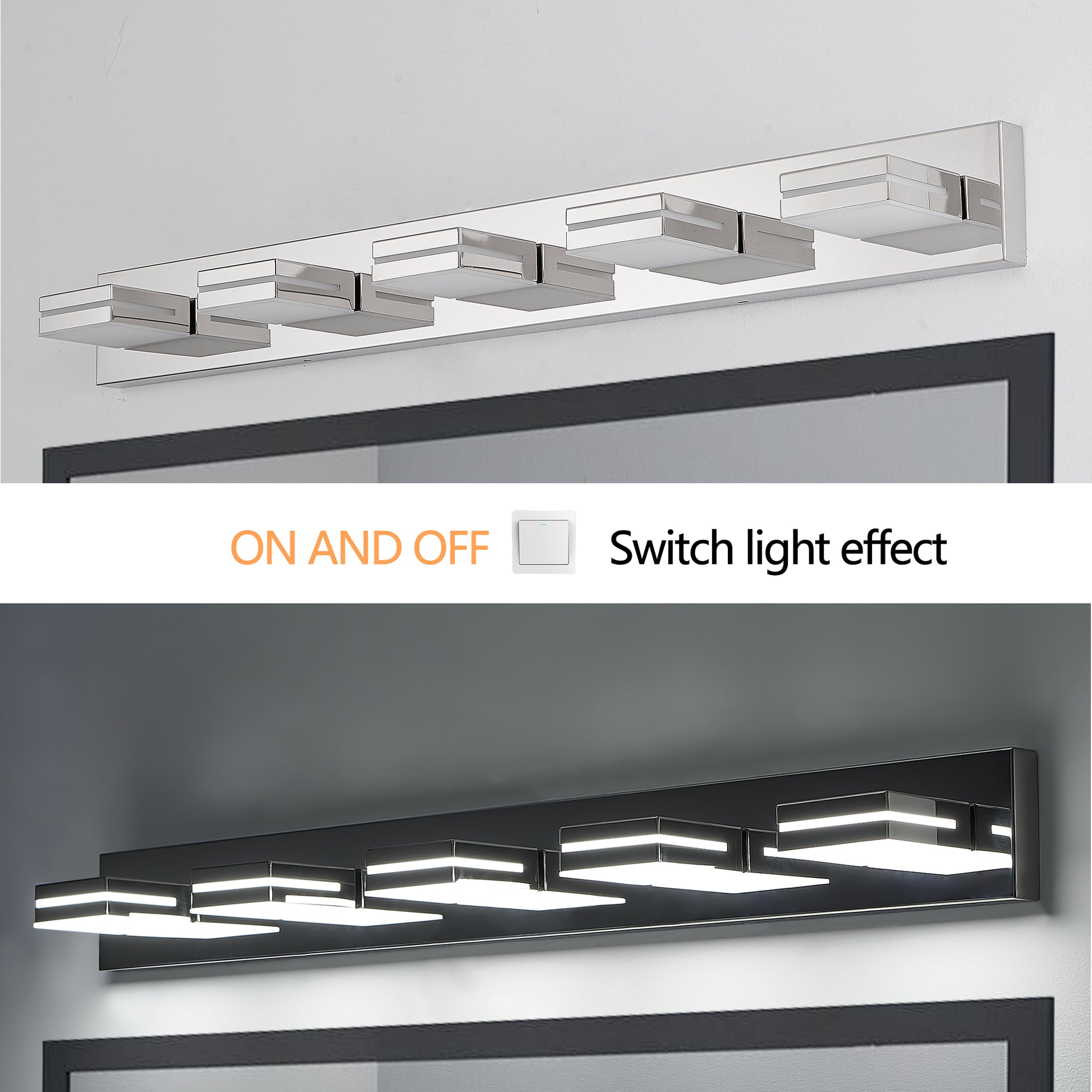 Modern 5-Light Chrome LED Vanity Light - view 7