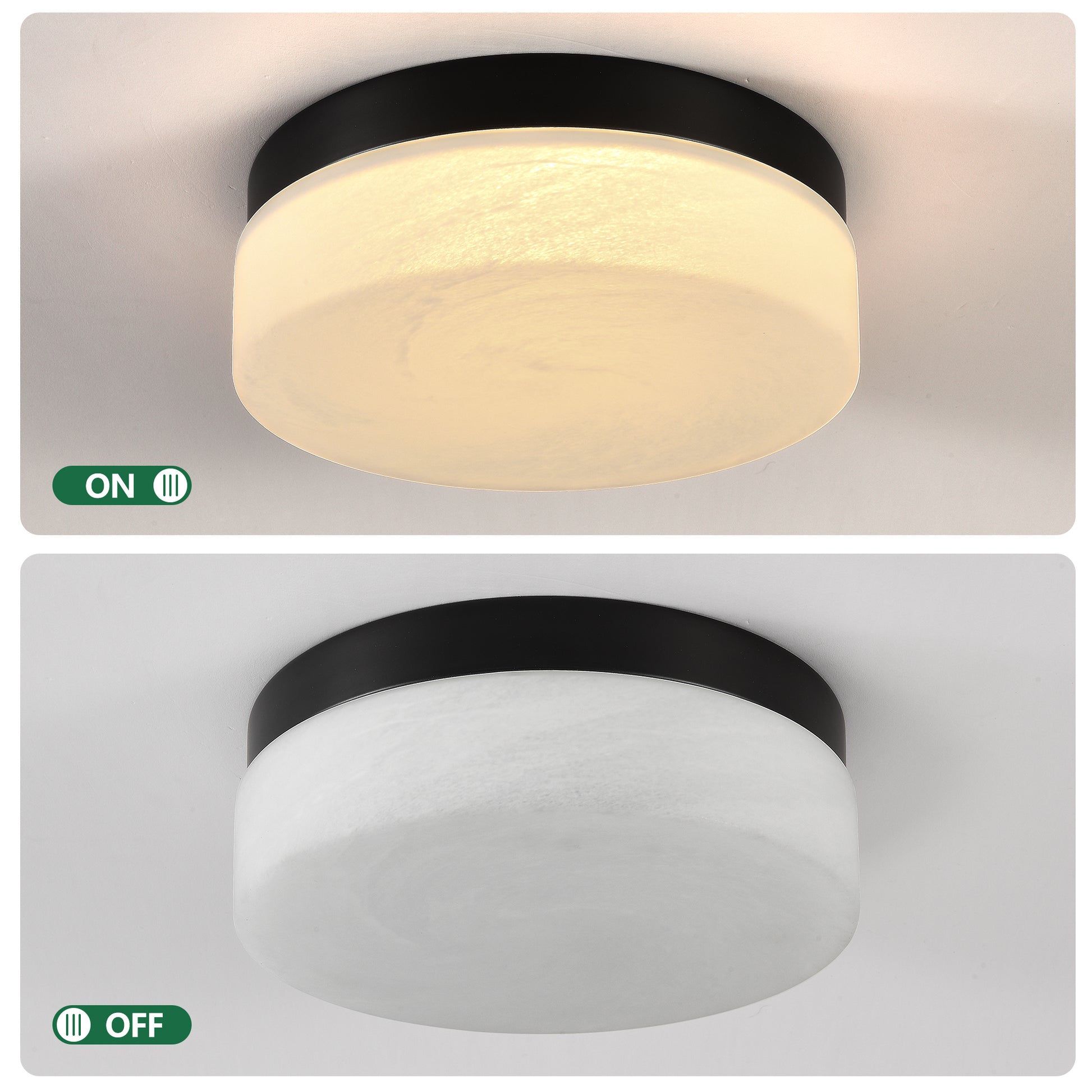 12" Black Round LED Flush Mount Ceiling Light - view 6