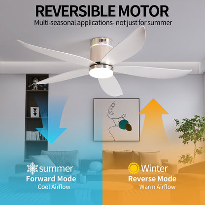 52" Silver 5-Blade Ceiling Fan with Remote - view 6
