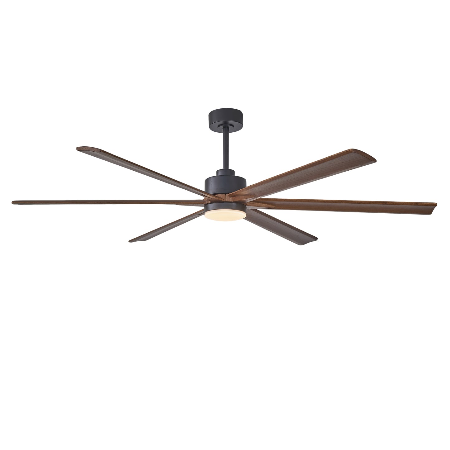 70" Matte Black & Walnut Solid Wood Ceiling Fan - view 20
