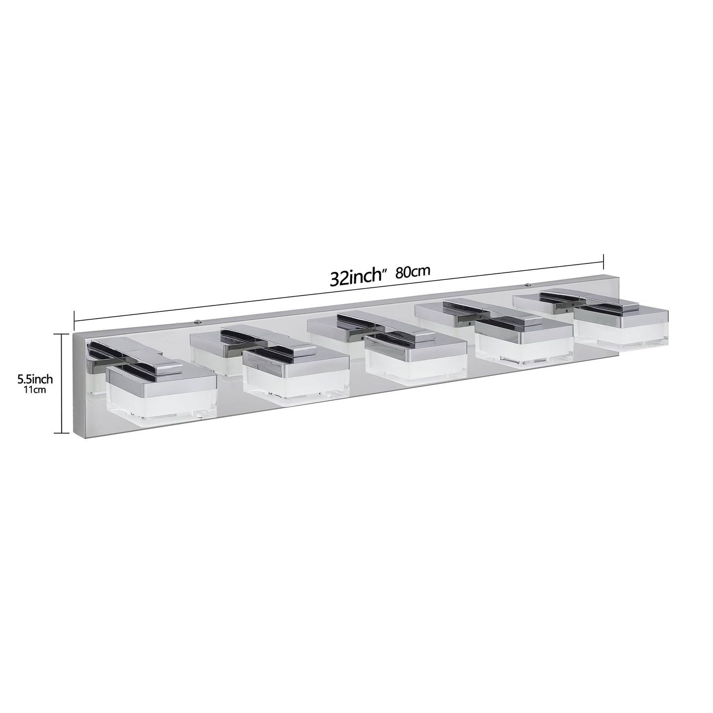 Modern 5-Light Chrome LED Vanity Light - view 8