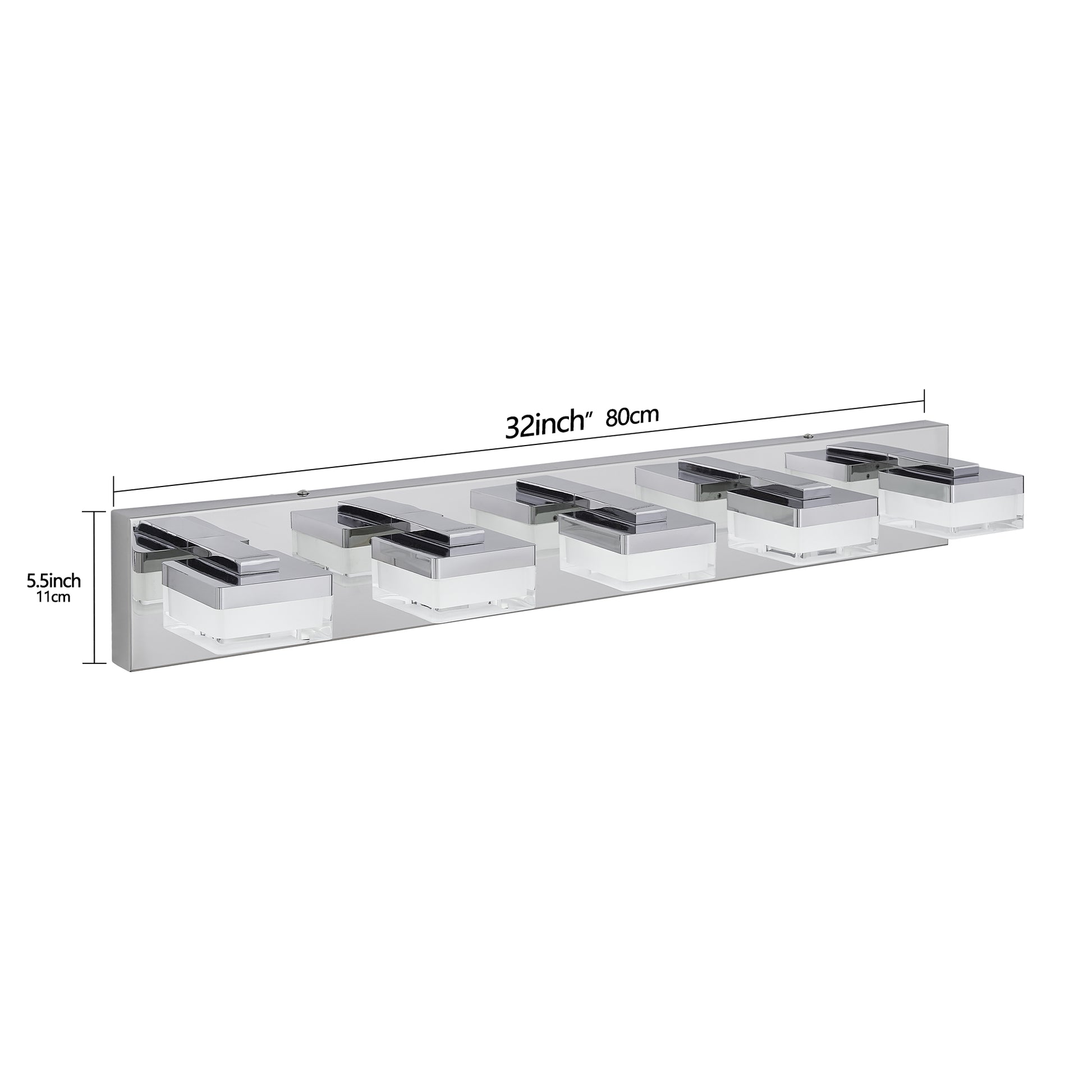 Modern 5-Light Chrome LED Vanity Light - view 8