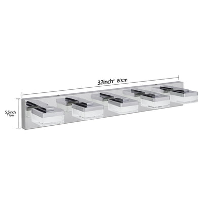 Modern 5-Light Chrome LED Vanity Light - view 8