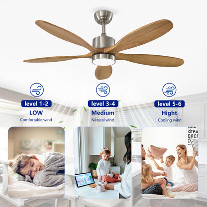 52" Nickel Reversible Ceiling Fan with Light - view 11