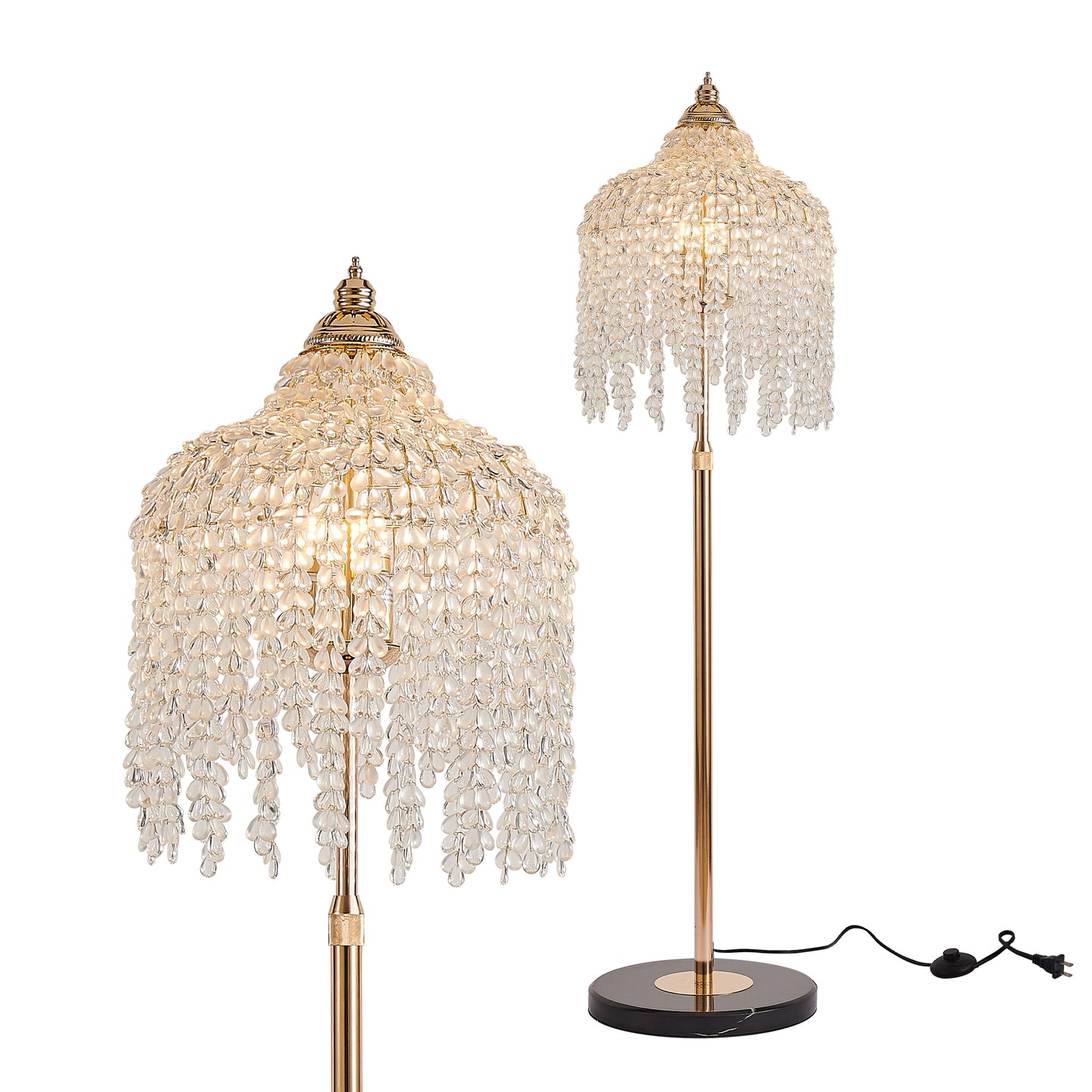 3-Light Gold Waterfall Crystal Floor Lamp - view 10