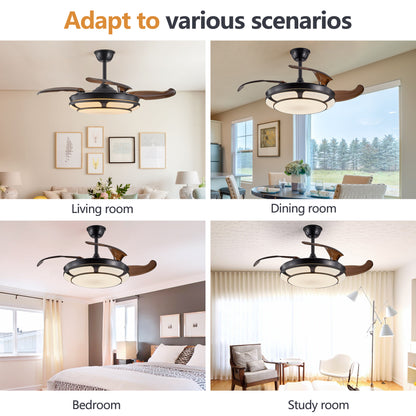 42" Black Retractable Ceiling Fan with Remote - view 5