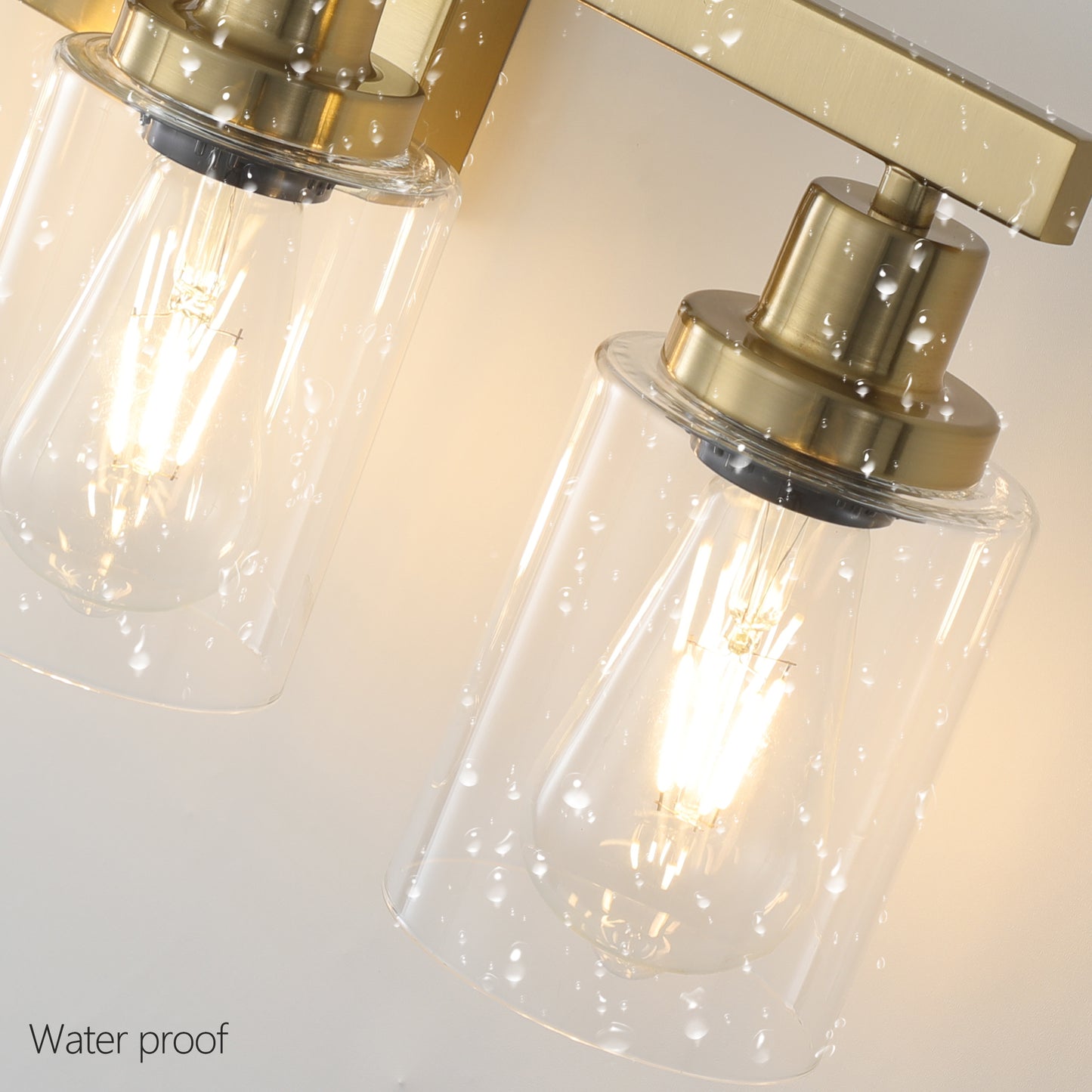 24" 4-Light Gold Vanity Light with Clear Glass - view 7