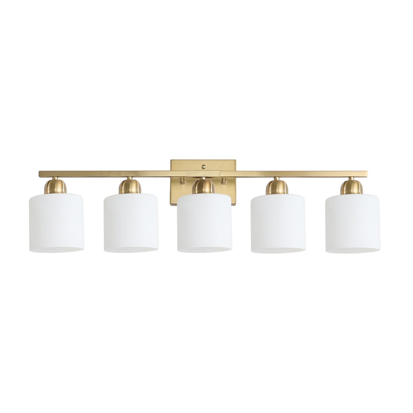 5-Light Gold Vanity Wall Light with Frosted Glass - view 10