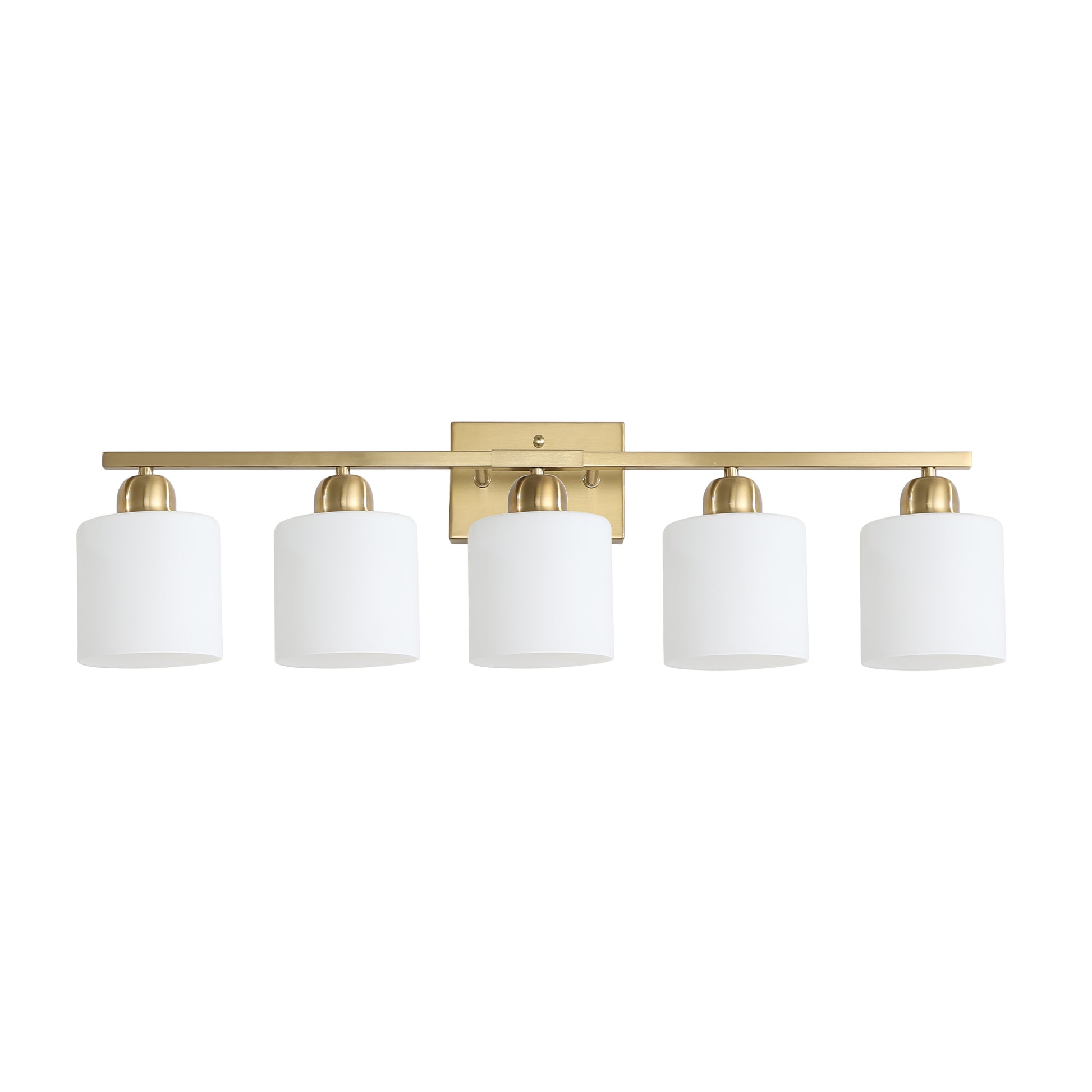 5-Light Gold Vanity Wall Light with Frosted Glass - view 10