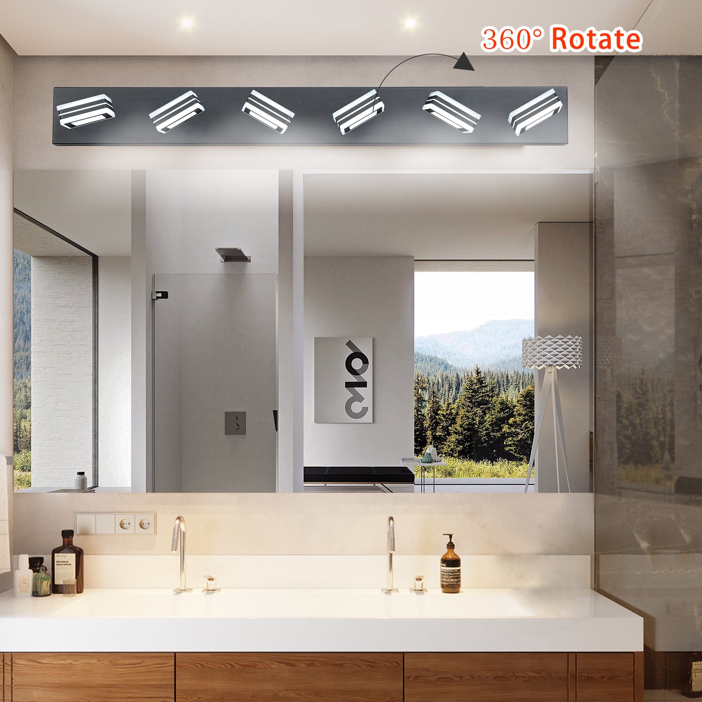 39" 6-Light Black Acrylic LED Vanity Light - view 6