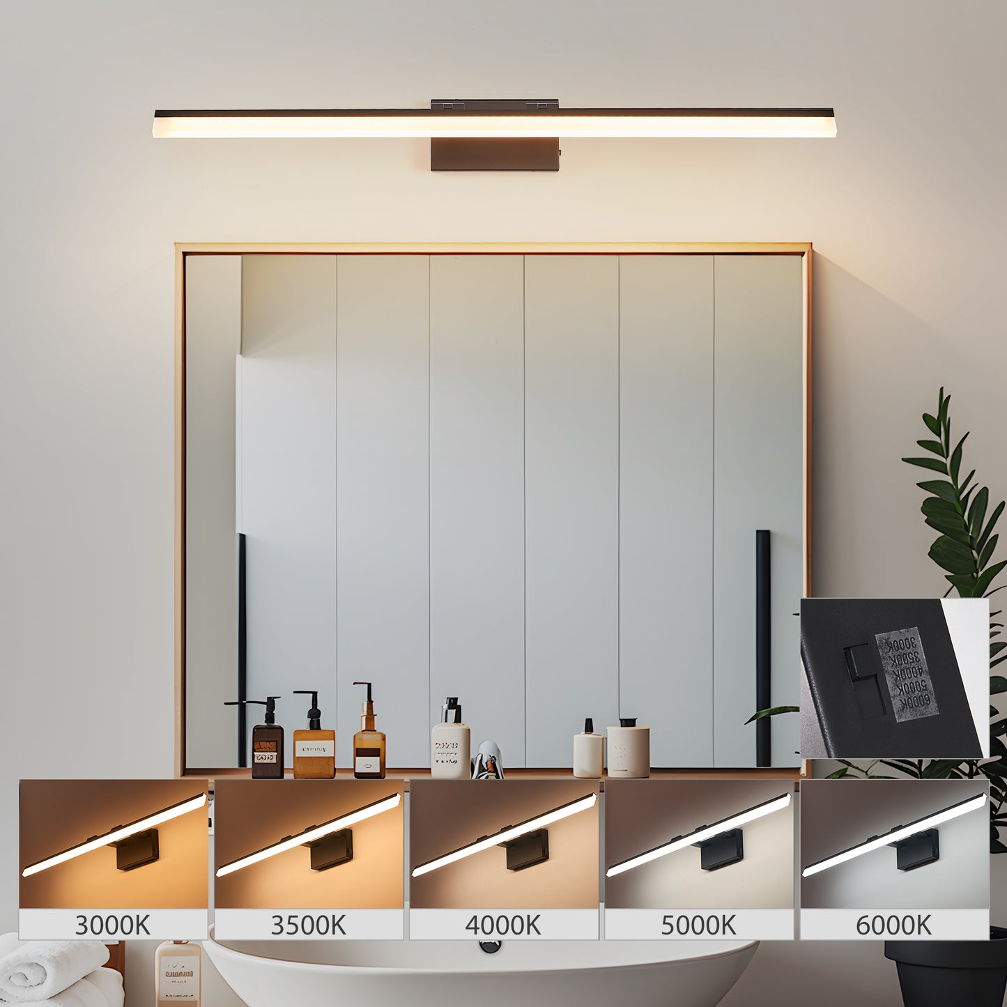 39" Black Metal LED Bathroom Vanity Light - view 6