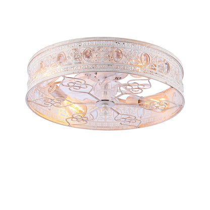 20" White & Gold Crystal Caged Ceiling Fan with Remote - view 18