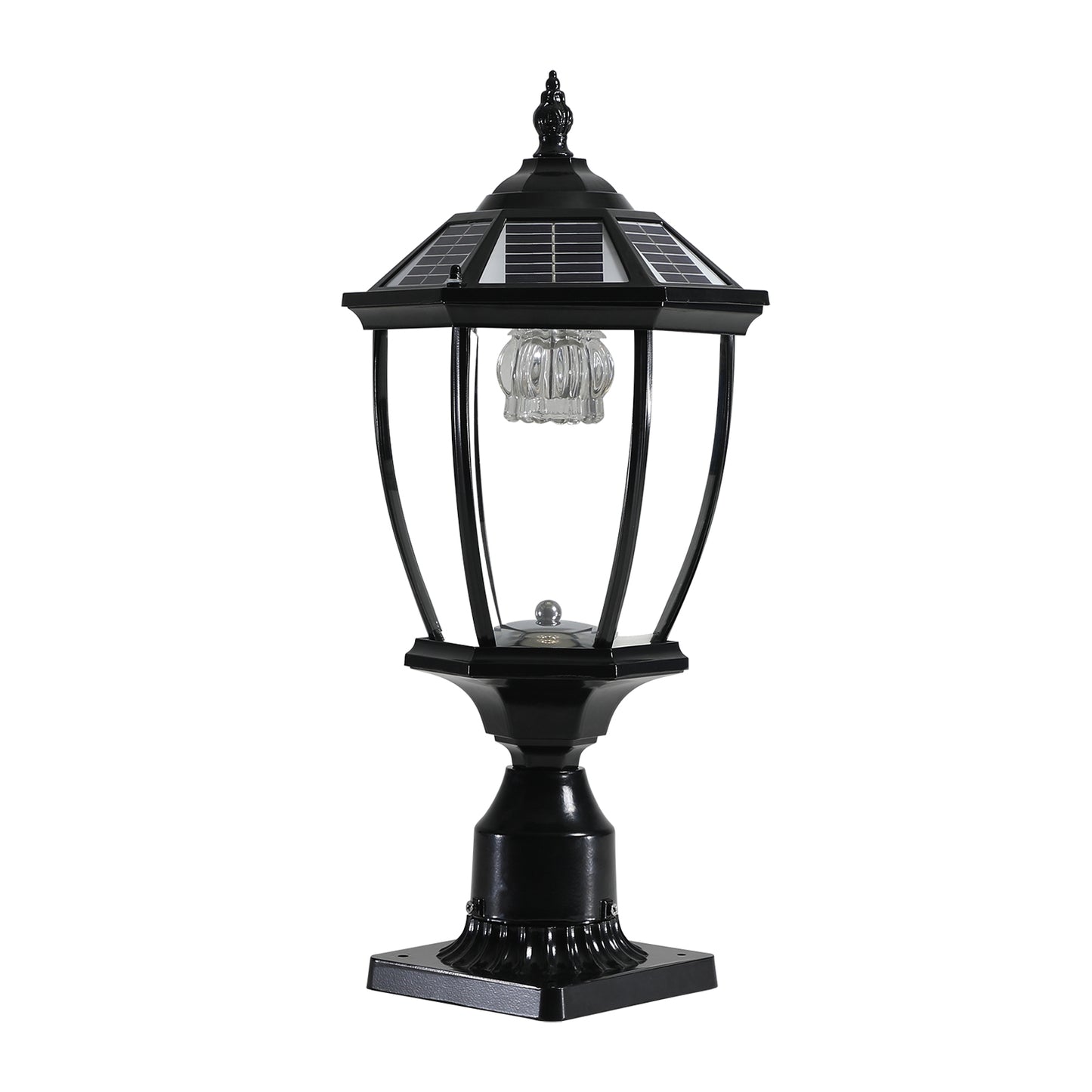 20"H Black Solar LED Outdoor Lantern Light - view 13