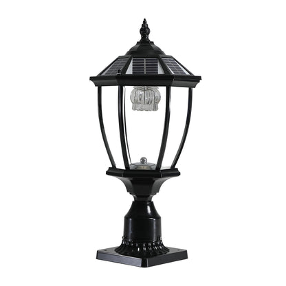 20"H Black Solar LED Outdoor Lantern Light - view 13