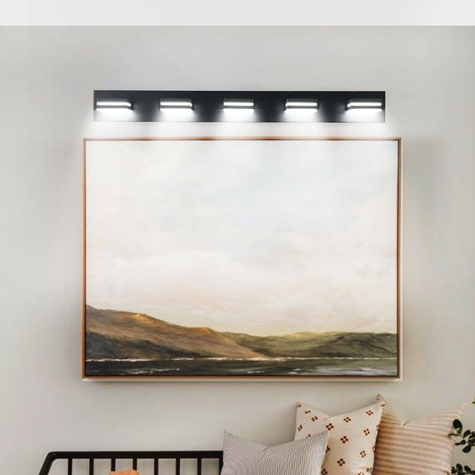 5-Light Black Minimalist LED Vanity Light