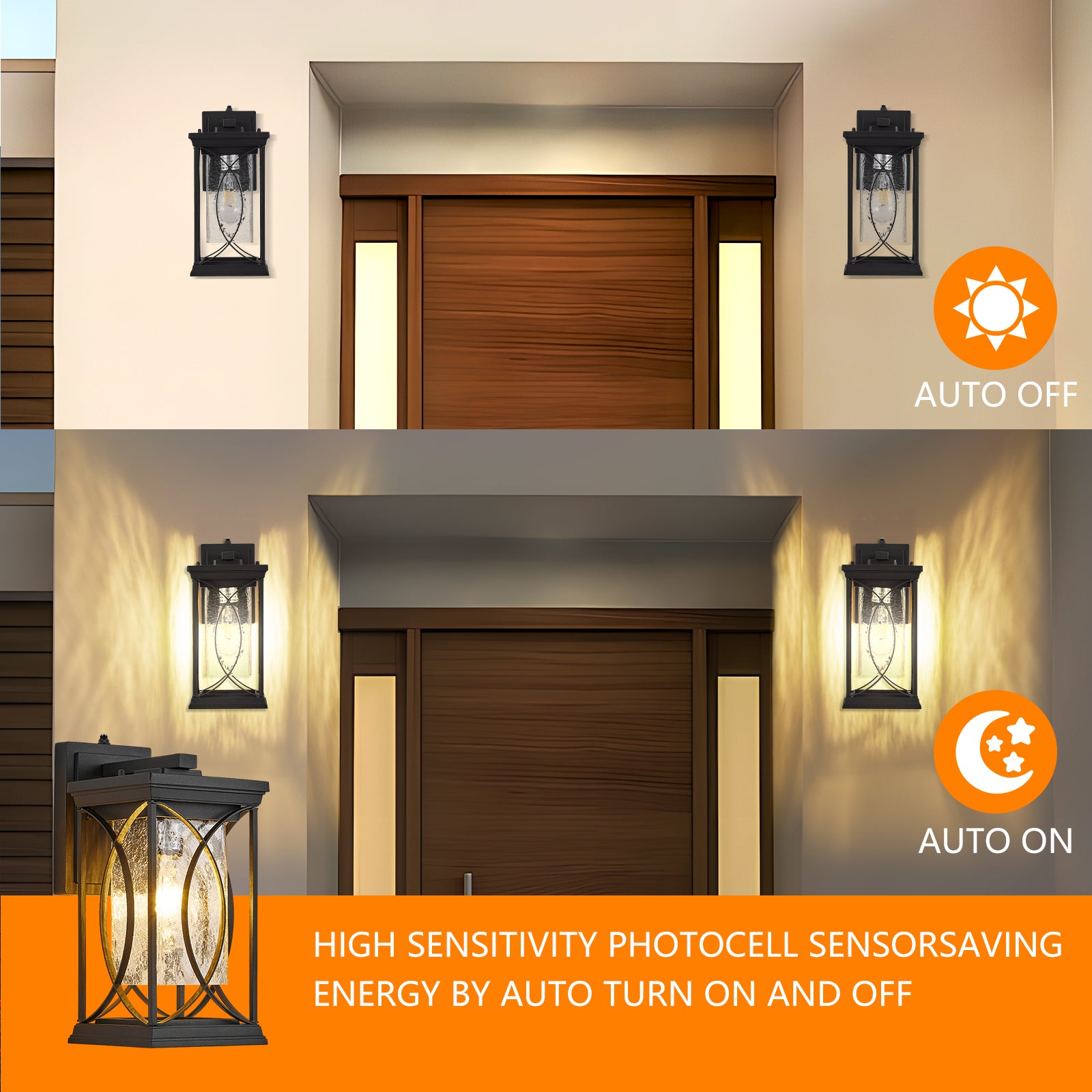 Oil Rubbed Bronze Dusk to Dawn Outdoor Wall Light - view 2