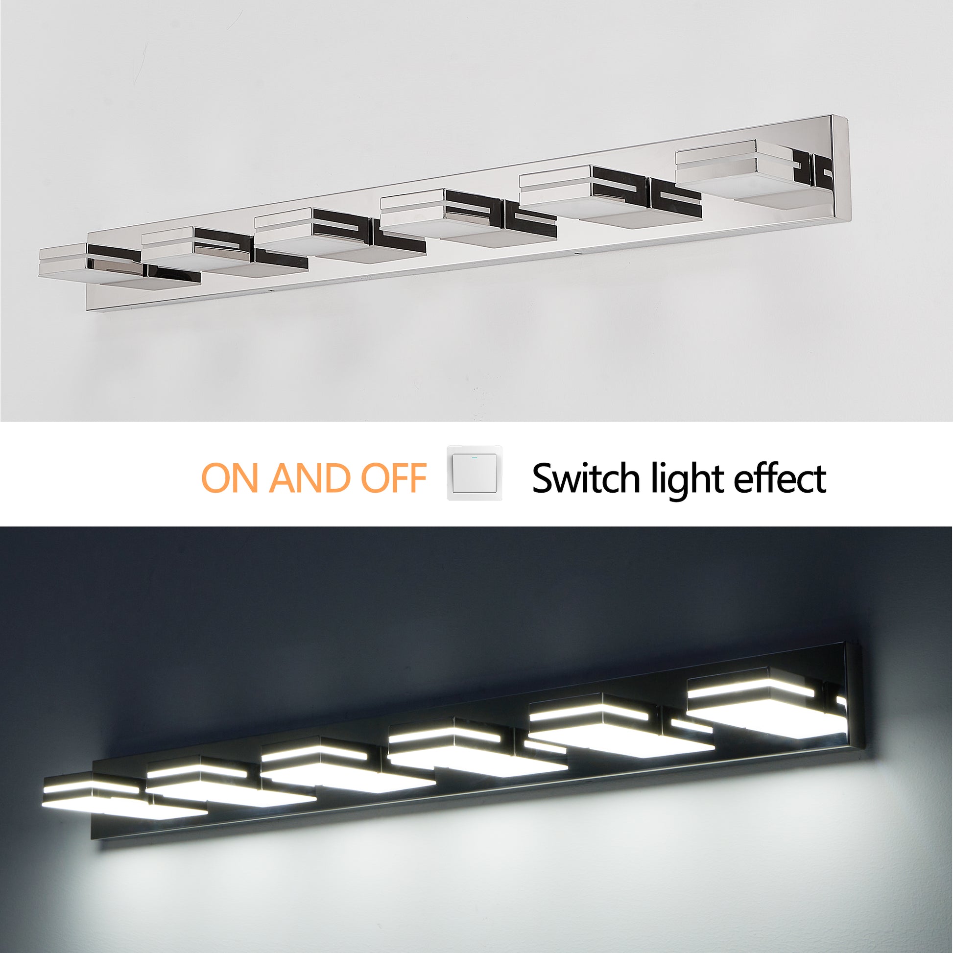 6-Light Modern Chrome LED Vanity Wall Light - view 3