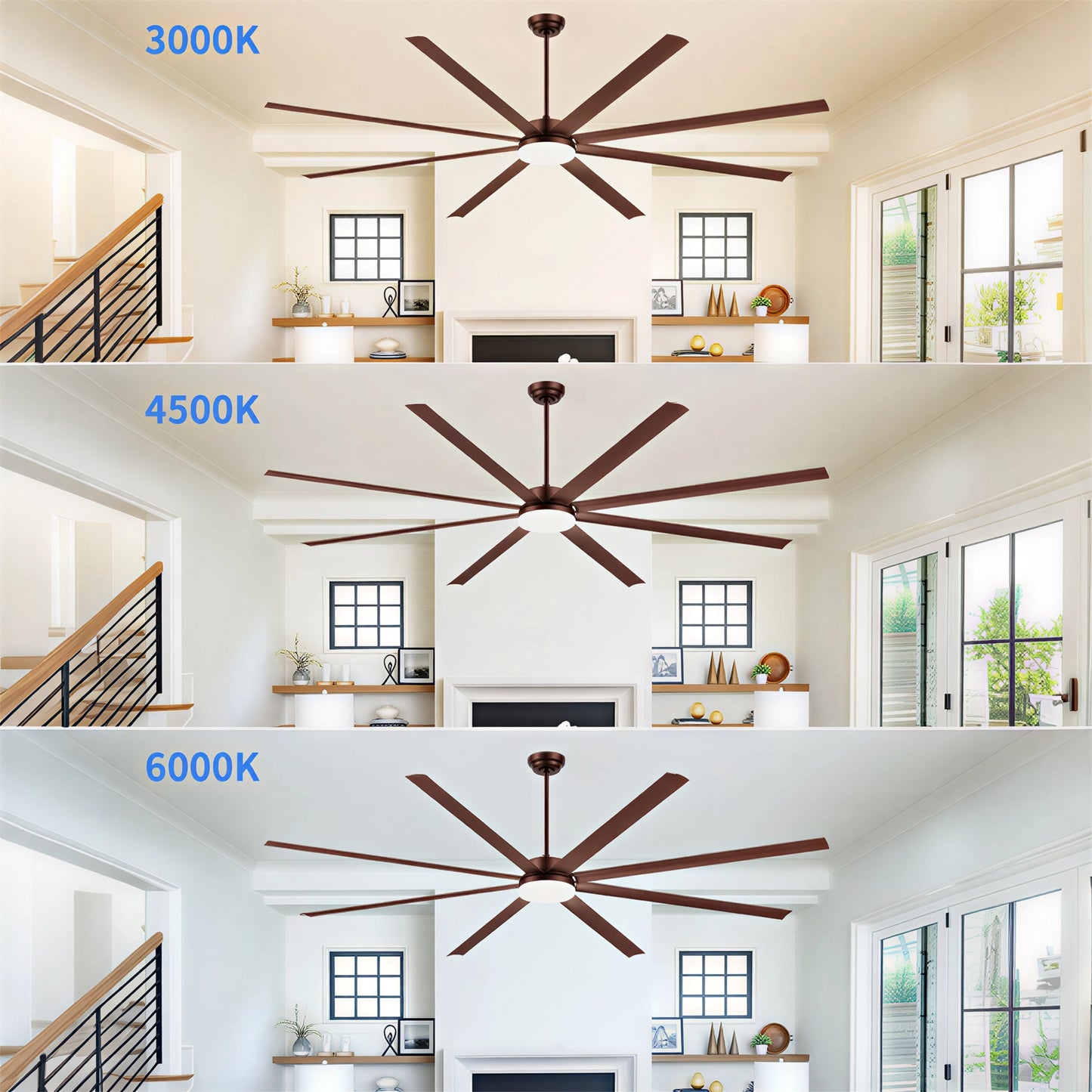 96" Coffee Industrial Ceiling Fan with Remote - view 5