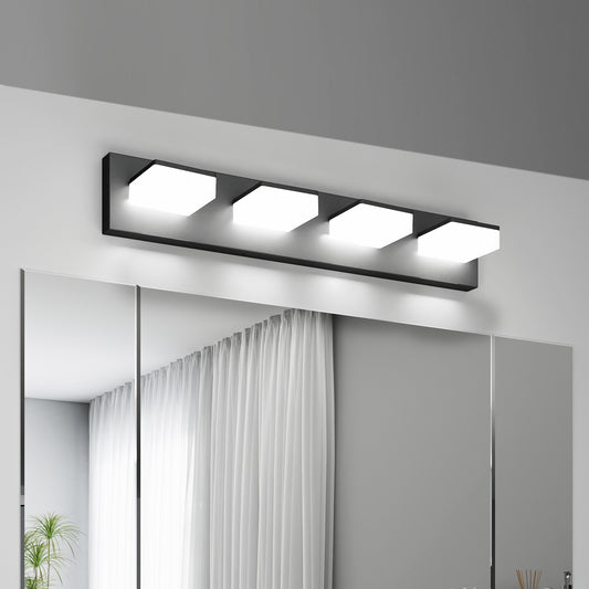 25" 4-Light Matte Black LED Vanity Light