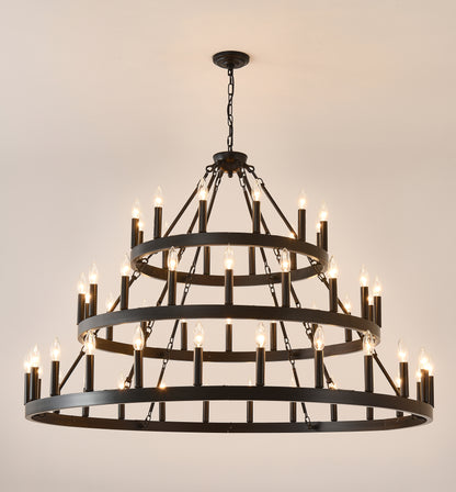 39" 3-Tier Wagon Wheel Farmhouse Chandelier, 36-Light - view 16