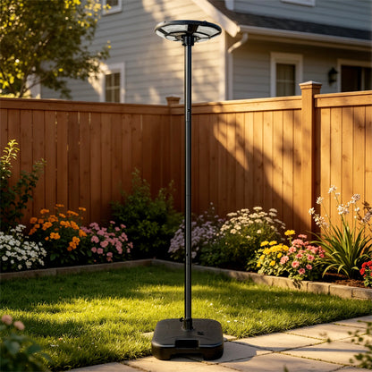 Black Solar UFO LED Street Light with Pole - view 3