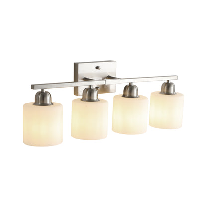 4-Light Brushed Nickel Vanity Wall Light with Frosted Glass - view 8